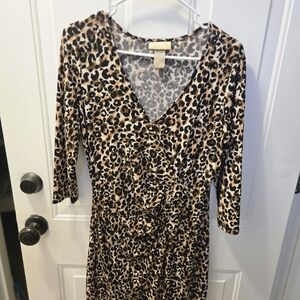 Miss Tina Animal Print Long Sleeve Dress